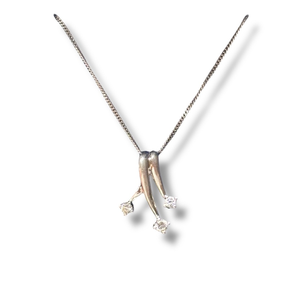 ✨ Trilogy 925 Sterling Silver Necklace with CZ Accents ✨